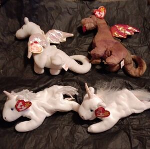 NWT TY BEANIE BABIES 2 MYSTIC, MAGIC PVC & SCORCH